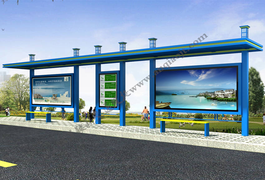 現(xiàn)代城市公交候車亭站臺AN1042-城市公交站亭